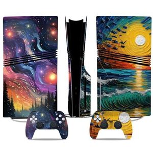 Anti Kras Voor PS5 Pro Skin Disc Edition & Voor PS5 Pro Skin Digital Edition Console Controller Vinyl Cover Skins Wraps Krasbestendig Compatibel 82568 Geen Schuimvorming(Disc Version)