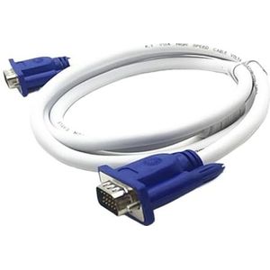 ALcorY 15-polige VGA-videoaansluitkabel voor aansluiting op computer, tv-monitor, projector, witte lijn, 30 meter, blauwe kop, witte lijn