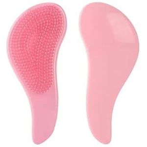 Draagbare Haarkam Antistatische Massage Randborstel Ontwarren Douche Kleurrijke Kammen Kapper Salon Styling Tool(Pink)