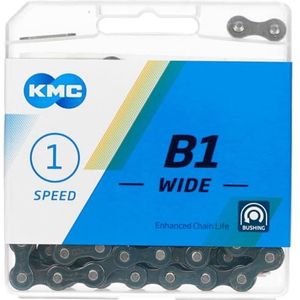 KMC B1 brede enkele snelheidsketting, 112 schakel, zwart