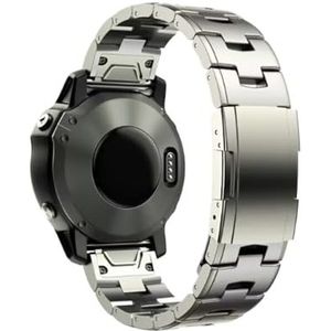 Fit for Garmin 22mm 26mm Quick Fit Titanium Metalen Horlogeband Armband for Fenix ​​7X 7 6X Pro 5X Plus/Instinct/Epix Band Polsband (Color : Titanium color, Size : 22mm)
