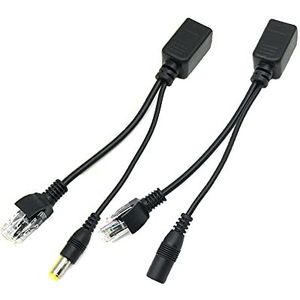Passieve Poe Injector En Poe Splitter Kit,1 Paar 12V Rj45 Ethernet Kabel Combiner/Splitter Delen Kit Voor Ip Camera, Routers, Internet Telefonie (zwart)