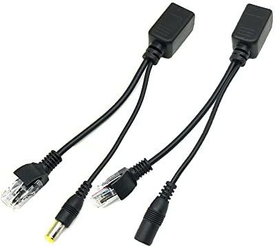 Passieve Poe Injector En Poe Splitter Kit,1 Paar 12V Rj45 Ethernet Kabel Combiner/Splitter Delen Kit Voor Ip Camera, Routers, Internet Telefonie (zwart)