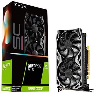 EVGA GeForce GTX 1660 Super Sc Ultra Gaming, 6 GB GDDR6, dubbele ventilator, metalen achterplaat, 06G-P4-1068-KR