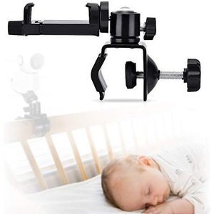 Universele babyfoonhouder, babyfoonhouder voor wieg of wandplank, flexibele houder voor babycamera, veelzijdige montage, geen gereedschap nodig of wandschade