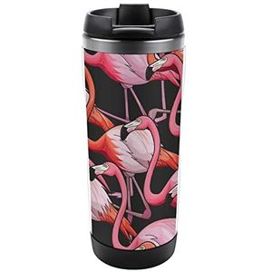Kleurrijke Flamingo Grappige Koffie Cup Travel Mok Theemokken met Lekvrij Deksel voor Warme En Koude Dranken