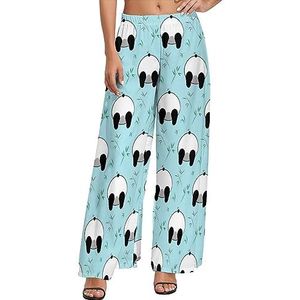 Grappige panda-billen dames casual wijde pijpen loungebroek comfortabele losse joggingbroek joggingbroek broek