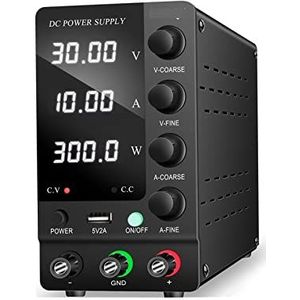 Tafelvoeding van laboratoriumkwaliteit, Encoder Verstelbare DC Voeding 30V 10A Spanningsregelaar LCD Digitale Laboratorium Stabilizer Switching Lab Power Bench Bron Eenvoudig in te stellen en te gebru