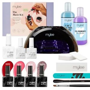 Mylee Hoofdkit - Professionele Nail Art Gel Polish Set: LED Nail Lamp, Top & Base Coat 4x Polish Kleuren, Builder Gel, Prep Tools & Remover