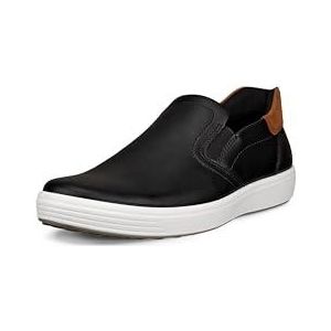 ECCO Heren Soft 7 Easy Slip on Sneaker, Zwart/Cognac, 47/47.5 EU