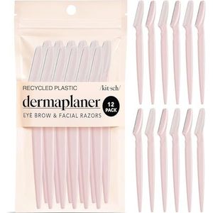 Kitsch Dermaplaning mesjes voor gezicht - gezichtsscheermesjes voor dames en heren | Wenkbrauwscheermes en gezichtshaarverwijderaar | Exfolieert gezichtshuid, wenkbrauwvormer | Dermaplaning Tool, 12st