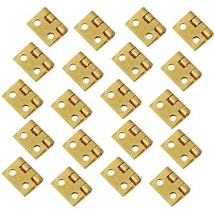 ruehalf 50 stuks Tiny Golden Mini Kleine Metalen Scharnier for 1/12 Huis Miniatuur Kast Meubelbeslag Kasten Home Hardware