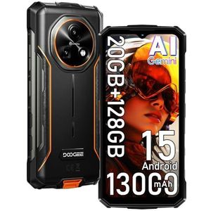DOOGEE Fire 5 Pro Android 15 Outdoor mobiele telefoon zonder abonnement, 2025, 13000mAh, 18W, 20GB + 128GB/2TB 4G outdoor smartphone, 6,6 inch HD + 90 Hz, 13 MP + 8 MP AI camera bouwplaatsmobiele