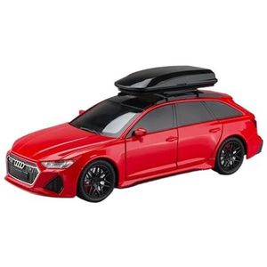 For Audi RS6 TRAVEL EDITION Hoge Simulatie Diecast Metaallegering Model Auto Geluid Licht Pull Back Collection 1:24 (Color : Red No Box)