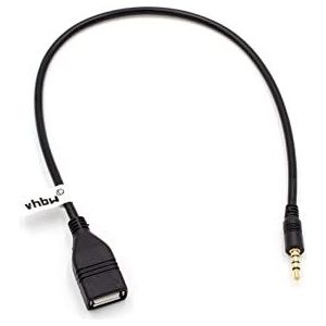 vhbw Aux USB-aansluitkabel OTG voor autoradio's bijv. van Alfa Romeo, Alpine, Audi, BMW, Chevrolet, Citroën, Dacia, Fiat Ford, Honda, Hyundai