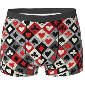 ZJYAGZX Geruit ruitpatroon print heren boxer slips Trunks ondergoed vochtafvoerend herenondergoed ademend herenondergoed, Zwart, XL