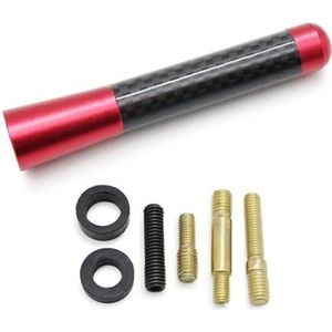 Audio- & videoantennes voor auto Universele aluminium 3,5 cm 8 cm 12 cm autodecoratie radio koolstofvezel antenne decoratief daksignaal aangepast Autoradio Antenne(Red,8cm)