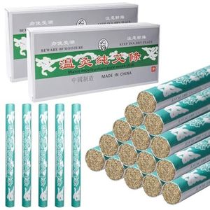Moxa Rolls Sticks, 20 stuks Moxa sigaren, 18 mm x 200 mm, moxa roll-sticks, moxibustion column sticks, kwaliteit pure moxa sticks voor milde moxibustion gezondheidsverzorging lichaamsdelen genezing