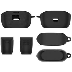 Zachte siliconen beschermhoes anti-kras schokbestendige oortelefoon cover effen kleur hoofdtelefoon accessor beschermer voor JBL Vibe Buds (zwart)