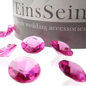 EinsSein 100x Strooi Kristallen Tafel Diamanten bruiloft Acryl 12mm roze tafel diamant decoratie steentjes diamantjes clear crystal bruiloft feestje geboortefeest carnaval geboorte communie tafels