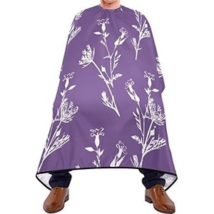 Kapper Cape 140x168cm, paarse veldbloemen kappers cape unisex haar knippen jurk duurzame kappersjurk, voor volwassenen, salon, haarstyling
