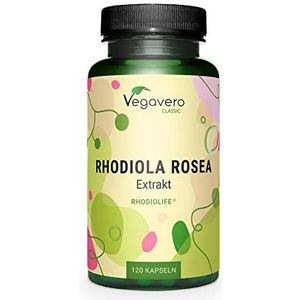 Vegavero RHODIOLA ROSEA capsules | PREMIUM GRONDSTOF RhodioLife® | 3% Rosavin & 1% Salidroside | Rozenwortelextract 200 mg | 120 capsules | Veganistisch