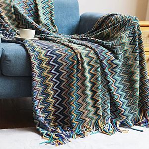 Warme zachte bank gooit fauteuil deken in Boheemse stijl reizen deken met kwastjes chique Boho stijl gebreide deken voor bed bank stoel 130x230cm, stijl-3