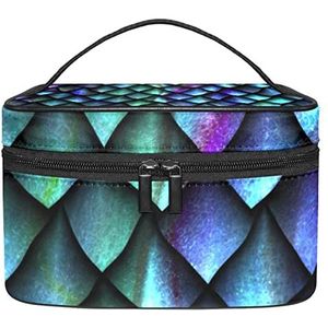 Dinosaurusschaal make-up organizer tas, reismake-up tas organizer case draagbare cosmetische tas voor vrouwen en meisjes toiletartikelen, Meerkleurig, 22.5x15x13.8cm/8.9x5.9x5.4in