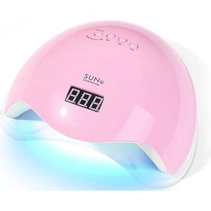 48W Nageldroger Gel Nagellak Uithardende LED UV-lamp met 4 timers Automatische sensor LCD-display Professionele Nail Art-tools(Pink)