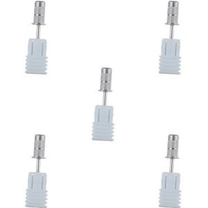 5 Set van RVS Schuurband Doorn Bit voor Nail Boor Machine Acryl Nail Zilver, 0,5 x 0,25 inch