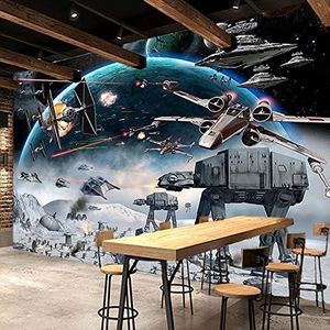 Plakken Muurschildering Aangepaste 3D Foto Behang Cartoon Star Wars Kinderkamer Slaapkamer Muurschildering Woonkamer Muurschildering Behang voor Kinderkamer, 250 X 175 Cm Verwijderbare Muurschildering