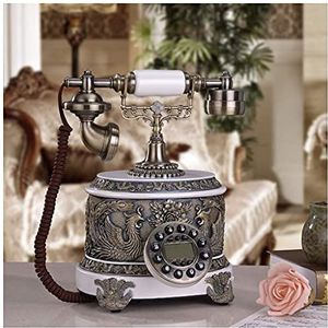 Telefoon Wit Handsfree Nummerherkenning Hars Metalen Woonkamer Antieke Telefoon Retro Vaste Vaste Slaapkamer Decoratie Oude Telefoon