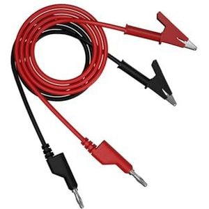 Aofan Cable de Test de sonde multim¨¨tre fiche Banane ¨¤ sonde de Test Pince Crocodile 15A1000V 4mm 1M (Noir et Rouge) 2 pi¨¨Ces