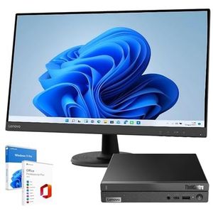 Lenovo Bundle Business 2024 Tiny X0Q Mini-pc, Intel Core i5-13420H 8 Core tot 4,60 GHz, 32 GB RAM, SSD 1 Tera Nvme, WI-FI Monitor 27 inch FHD Windows 11 Pro Office 2021 Garantie 36 maanden