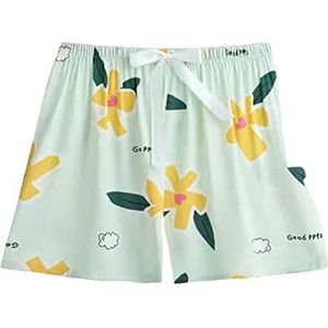 HJUGHPN Womens Shorts Nieuwe Zomer Bloemen Bal Shorts Vrouwen Nationale Wind Print Losse Vrouwen Korte Feminino Mode, A, XL