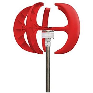 Windturbinegenerator, Verticale Nieuwe Energie Windturbine 1000w 12v 24v Lage Windsnelheid Start Rotatie Alternatieve Accessoires Off Grid Inverter voor thuis, boerderij, campers, boten(Red,MPPT CONTR