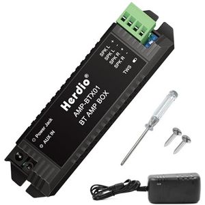 Herdio Bluetooth Home Audio Versterker 2.0 Kanaals Ontvanger Systeem voor Passieve Luidsprekers met AUX TWS Geschikt voor Plafond Marine Home Theater Garage Outdoor Indoor