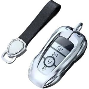 Autosleutel beschermhoes Zinklegering Zilver Autosleutel Geval Keyless Cover Sleutel Shell Auto Accessoires Voor Lincoln Voor Navigator MKZ MKC Sleutel Shell(Silver-B)