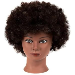 Afrikaans krullend haar mannequin hoofd menselijk kapper haarstyling praktijk styling