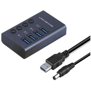 USB 3.0 Hub Socket Switch 4/7/10 Poort Concentrator Multi-tap Multi-poorten Docking Station Oplader Meerdere Voeding Type C Snel Veilig(4USB)