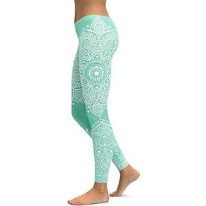 OXOLAMRIN Yogalegging voor dames, fitness, yoga, meerkleurig, verschillende maten, muntgroen, M