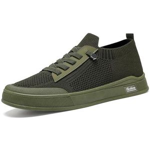 Heren Boot Schoenen Casual Loafers Slip Op Wandelen Jurk Sneakers Mesh Business Oxfords Werk Lichtgewicht Zachte Zool, Groen, 41 EU