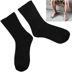 Diabetische sokken voor ouderen, ademend met katoenen superzachte diabetische voetsokken voor ouderen voor dikke benen voor zwangere vrouwen(black)