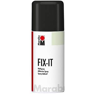 Marabu 23112006000 Fix it hechtspray, voor het meervoudig vastzetten van sjablonen van papier, karton en kunststof, met water afwasbaar, voor exacte motiefcontouren, 150 ml, transparant