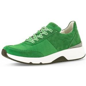 Gabor Low-Top sneakers voor dames, lage schoenen, uitneembaar voetbed, Groen Verde, 38.5 EU