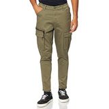 Men's JACK & JONES Cargo Chino Pants JPSTACE JJDEX Stretch Pants Straight Cut Work Trousers Look, Colour:Olivegreen, Pant Size:32W / 30L