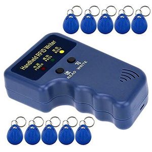 CIFY Premium Handheld 125 KHz RFID Reader Schrijver Duplicator Copier, Upgrade ID Fob Reader, met 10 stks Herschrijfbare Token Tags EM4305 T5577 Kaarten
