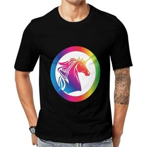 Unicorns T-shirt met korte mouwen voor heren, ronde hals, print, casual T-shirt, tops, M