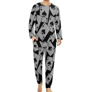 Ace of Spades Pyjama voor heren, loungewear, lange mouwen, bovendeel en onderbroek, 2-delig