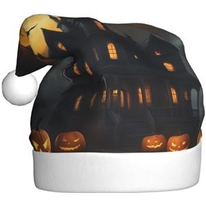 SSIMOO Halloween Horror pluche kerstmuts voor volwassenen, feestelijke feesthoed, ideaal feestaccessoire voor bijeenkomsten
